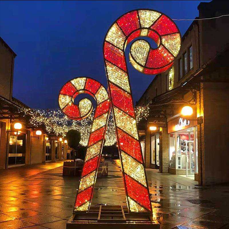 圣诞节户外庭院地插led灯圣诞拐杖饰品公园景区夜景节日装饰用品