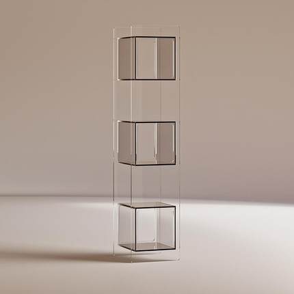 奢风明书木柜子客厅家用透多层简约实落地轻置物架靠墙一230101体