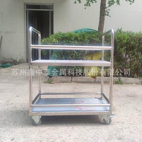 定制不锈钢台操作台小推车流转货架净化车间储物置物架震轮