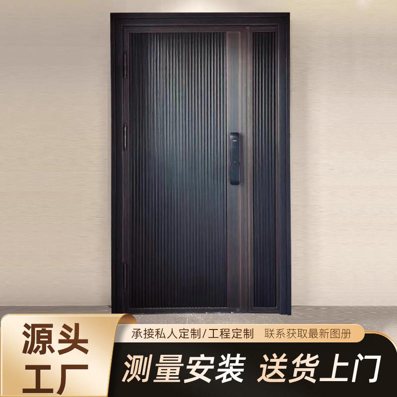 仿真铜子母门农村别墅大门公寓不锈钢门入户门庭院大门加厚防盗门