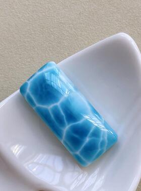 海纹石方牌吊坠拉利玛无事牌项坠锁骨链坠挂件规 35*15.6mm厚11mm