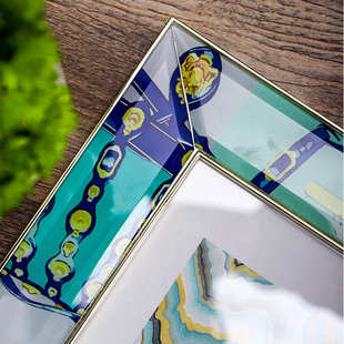 金属相框摆台六寸七寸玻璃装 饰照片框轻奢不锈钢酒店样板间相架