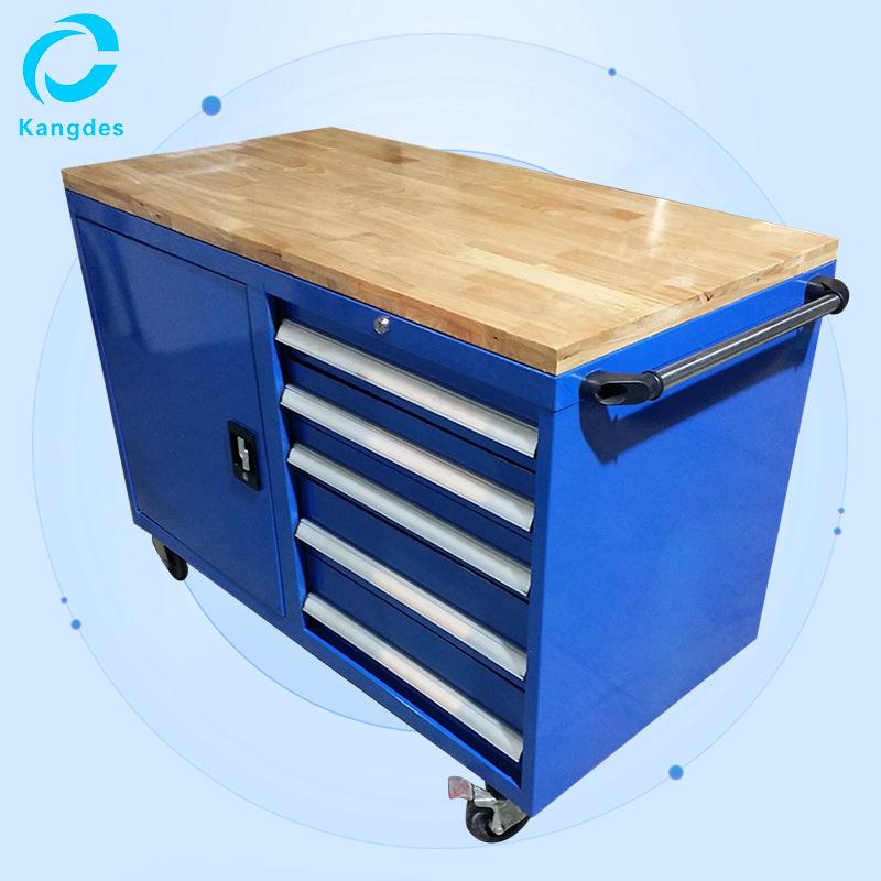 移动工具车 定制多层抽屉式移动手推工具车 榉木工具台车生产