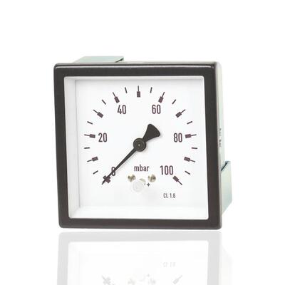 四方型膜盒微压表轴向织染机设备烧毛机用YESF-144Z 100mbar G1/2