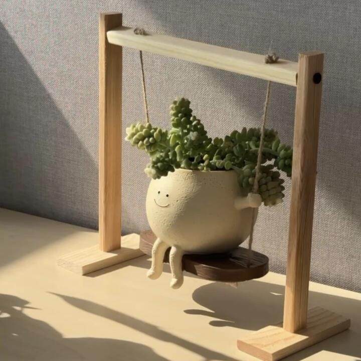 多肉秋千花盆创意治愈家居摆件可爱笑脸装饰工艺品办公室阳台花器,家居饰品,花盆,淘宝优惠券,粉丝福利购,淘宝优惠卷