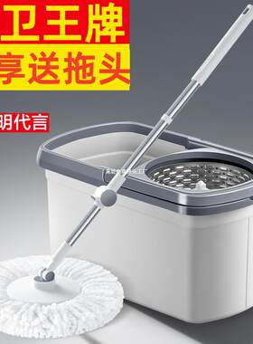 大卫旋转拖把桶2024新款D10手压甩干家用一拖净拓扑吸水懒人拖布