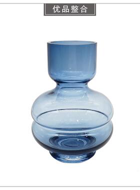 现代样板间客厅轻奢软装饰品创意家居深蓝色玻璃摆件BJ159-75-15