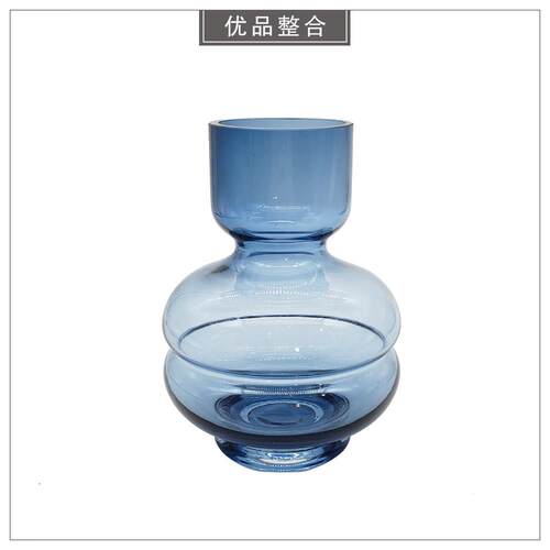 现代样板间客厅轻奢软装饰品创意家居深蓝色玻璃摆件BJ159-75-15