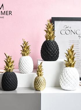 北欧创意ins风创意凤梨摆件客厅电视酒柜现代装饰品摆设拍摄道具