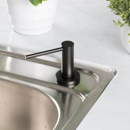 生产304不锈钢洗洁精皂液器 水槽配件给液器镀哑黑色按压液分配器
