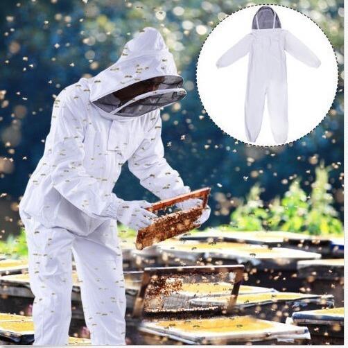 养蜂工具蜂具防蜂服白色防蜂衣连体蜂衣棉布蜜蜂防护服