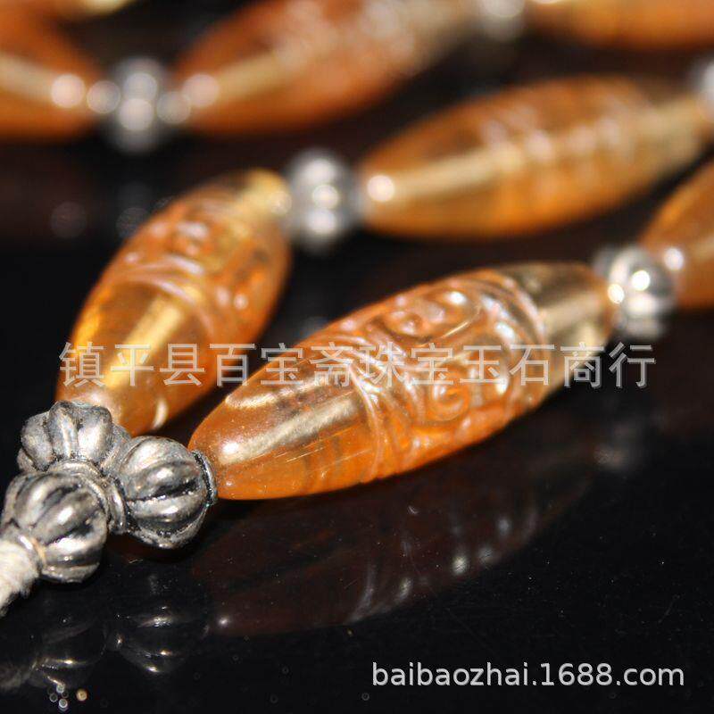 跨境爆款清晚期老琉璃回纹桶珠管珠收藏品 古珠老珠子老琉璃