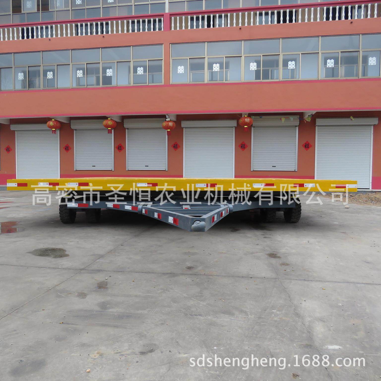 厂家供应35吨重型场内运输平板拖车码头货物运输平板车钢铁底盘
