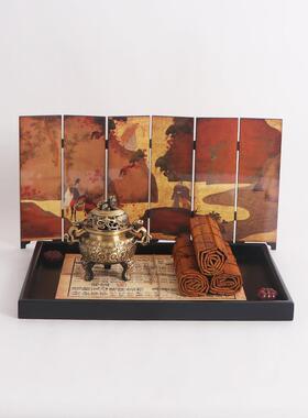 风新式样板茶室边中柜书柜软装饰设计师艺术屏橱MC-TY-80窗桌间面