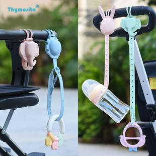 矽胶婴儿车固齿器奶嘴防掉炼奶瓶炼可调节悬挂玩具矽胶防丢绳炼可