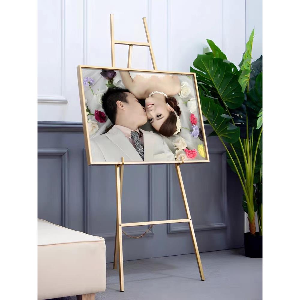 画架展示架海报架托架油画三脚架铁艺三角落地展示架婚礼迎宾架子