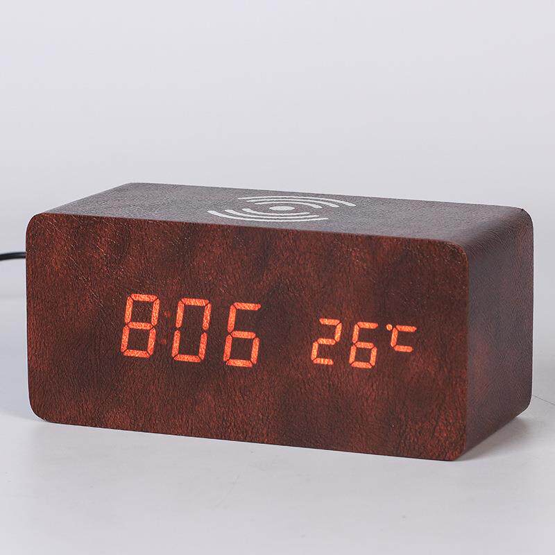现货闹钟无线充电商务款办公室书房LED电子钟热卖