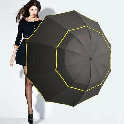Super Big Top Quality Umbrella Double Strong Rain Woman Win