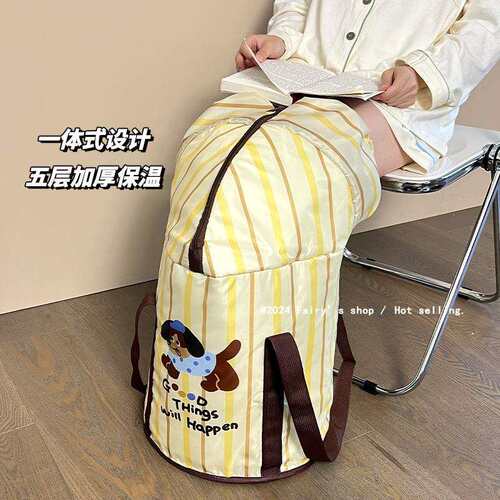 B&r可爱折叠泡脚桶便携宿舍家用旅行养生加厚铝箔保温过膝高深B&r