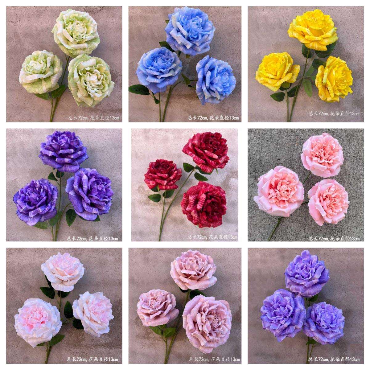 婚庆仿真花荔枝玫瑰花假花绢花客厅落地家居装饰欧式室内花艺摆件