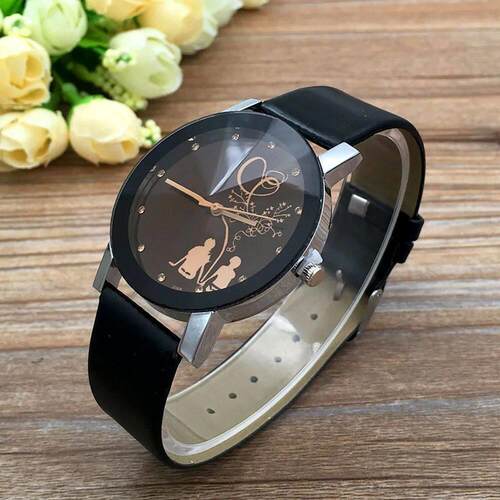 Couple Watch Student Stylish Spire Glass Belt Quartz Watch A