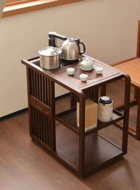 祥福现代中式家用阳台可移动烧水壶一体泡茶台茶水柜多功能茶车