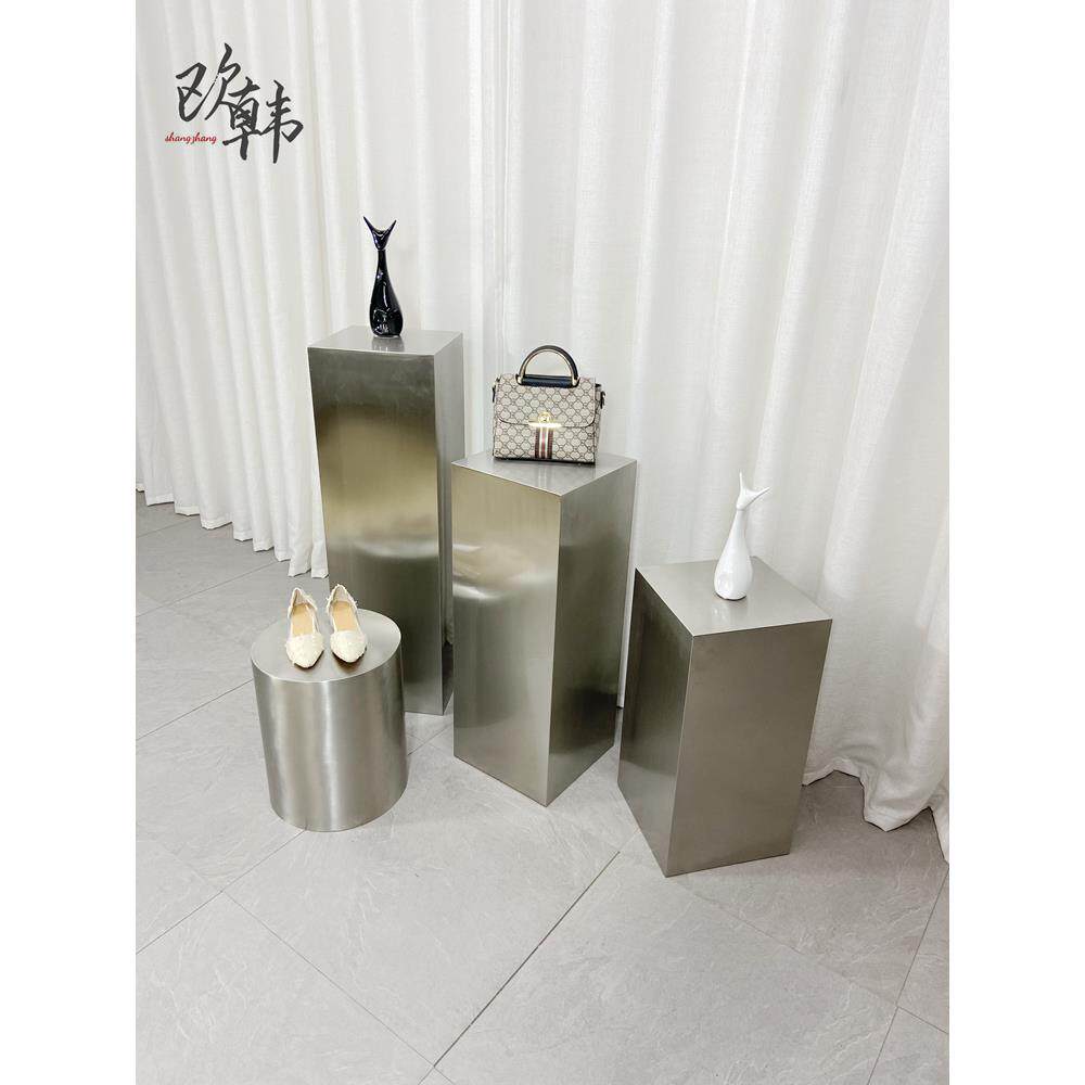 服装商店不锈钢展示台流表高低表展示装饰鞋袋岛架模型平台
