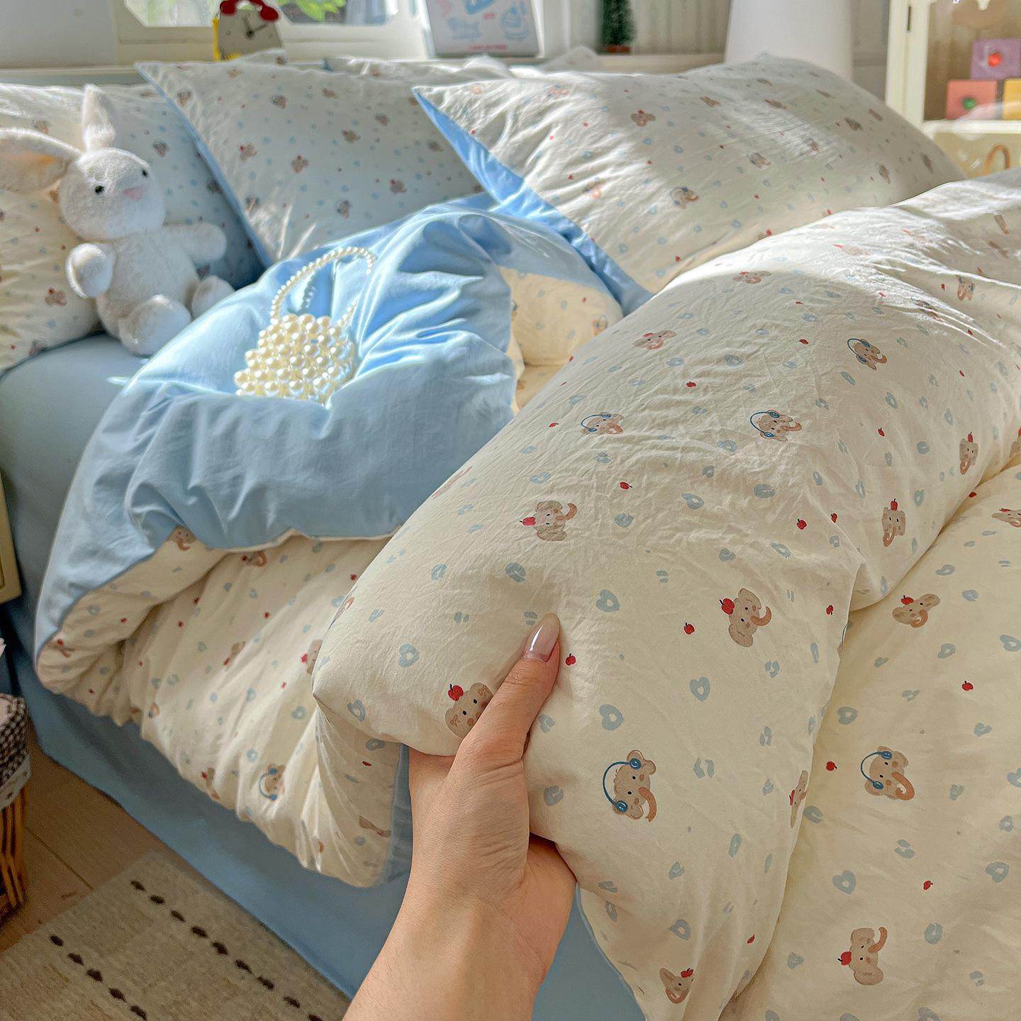 春季水洗棉被套单件家用双人被罩南通床上用品学生宿舍单人被套,床上用品,学生床品套件,淘宝优惠券,粉丝福利购,淘宝优惠卷