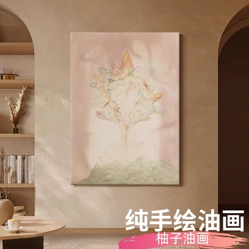 法式中古风手绘油画客厅餐厅抽象装饰挂画玄关艺术落地摆件