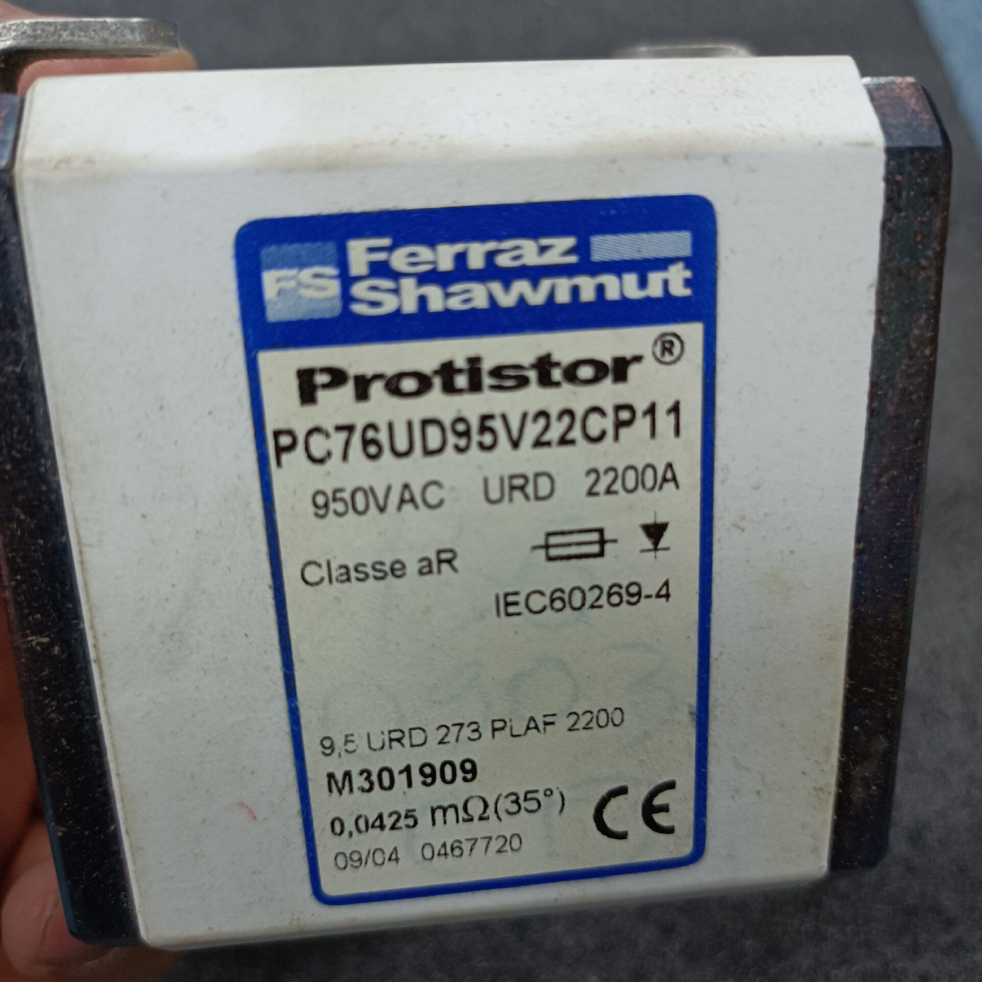 Protistor熔断器，型号PC76UD95V22CP11