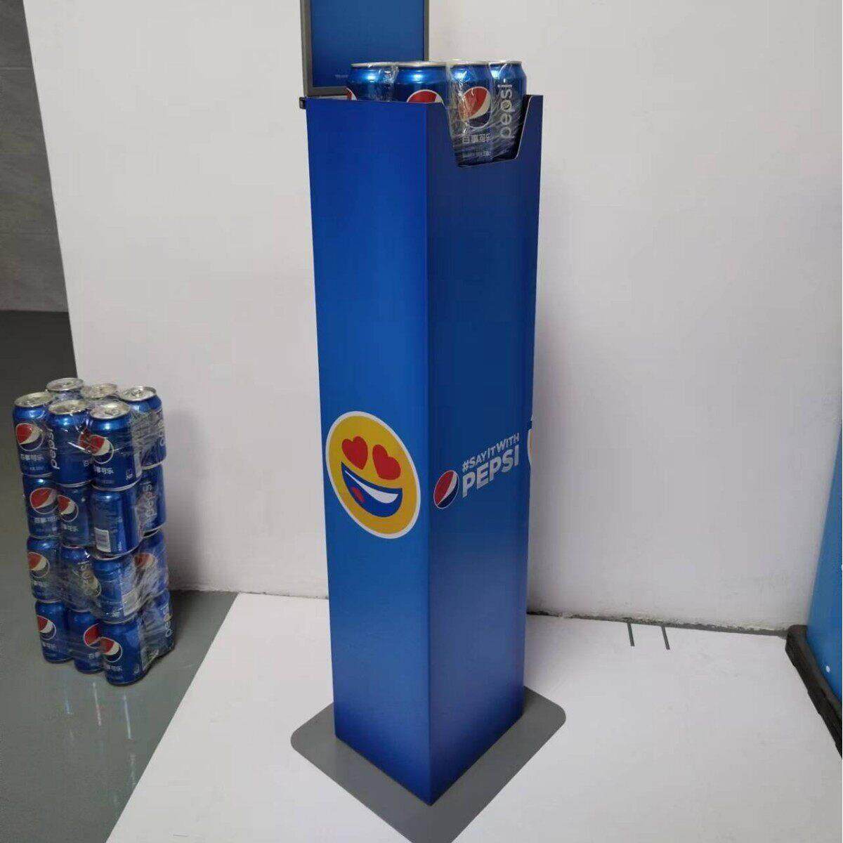 可乐饮料酒水自动升降展架超市陈列架头卡彩卡可更换广告牌促销台