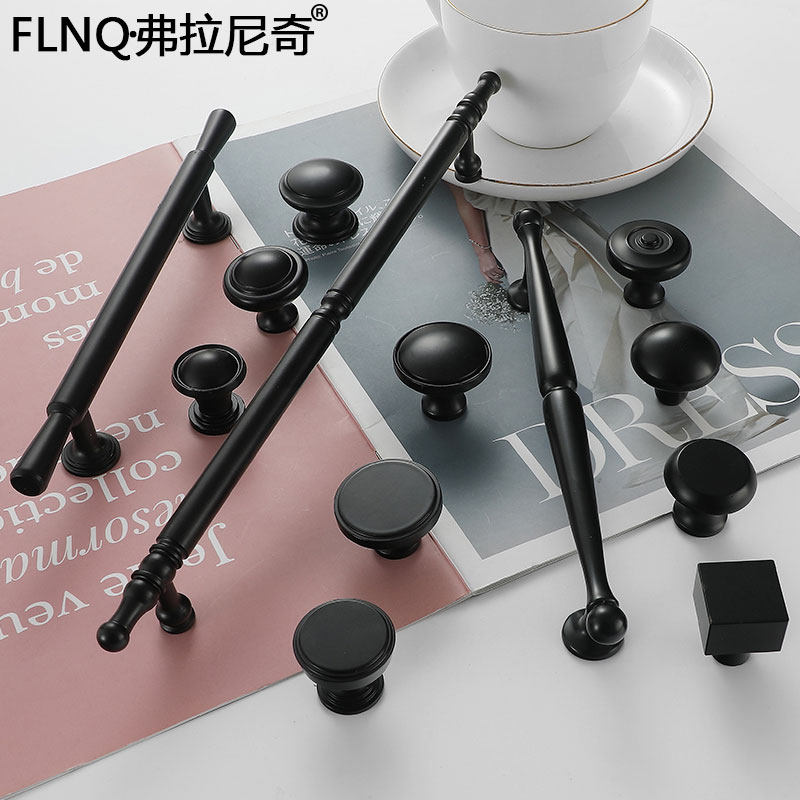 美式黑色全铜拉手简约法式衣柜橱柜门把手百搭单孔抽屉门纯铜拉手,住宅家具,拉手,淘宝优惠券,粉丝福利购,淘宝优惠卷
