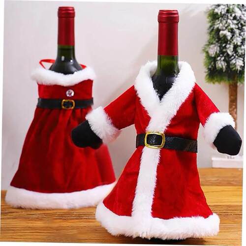 Christmas Wine Bottle Cover Set Clothes Dress Wine Bottle Or