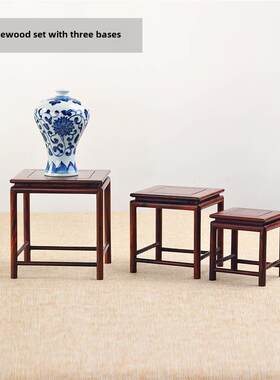 大红木紫檀方形明式茶壶茶具摆件奇石盆景香炉展示木架小花架