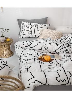 高档仔普北欧 Fyn系丹麦抽象全棉床上四套纯棉件活性1.5/1列.米8