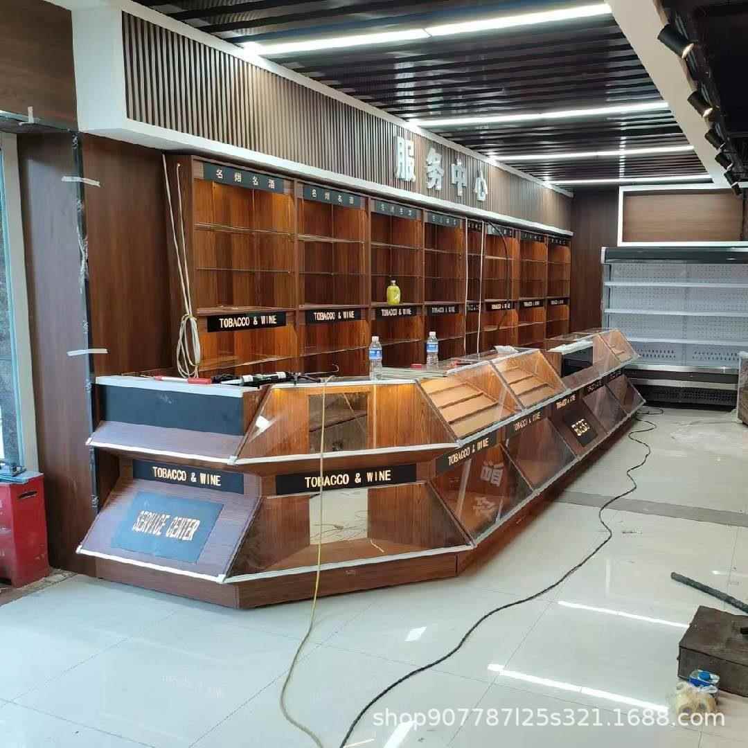 商KQL超货架生产厂家支持设安装结商吧用超市计便利店烟酒柜台钢