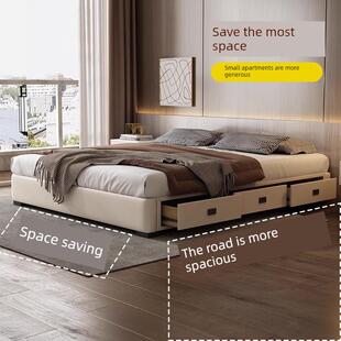 斯堪 无床边皮革床无障碍豪华现代简 纳维亚无障碍豪华意大利风格