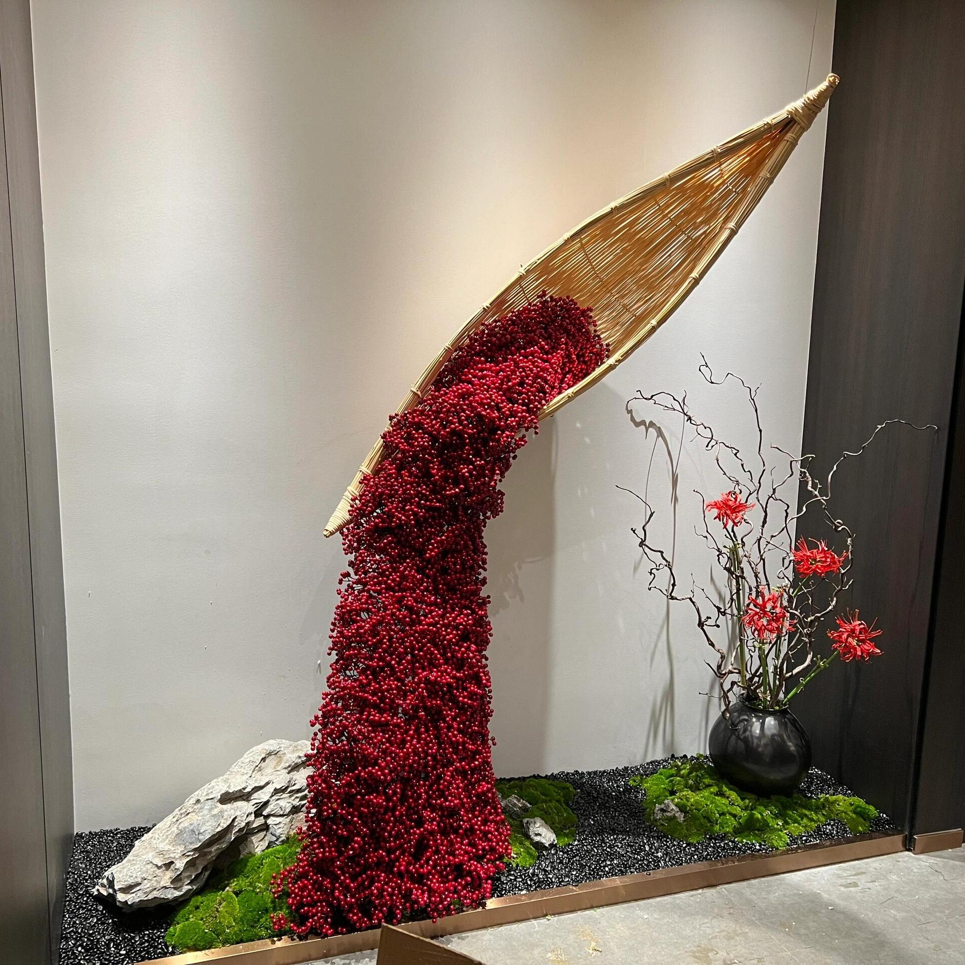 竹编竹艺船工艺品手工制作商业婚礼场景酒店展厅创意造型装饰定制