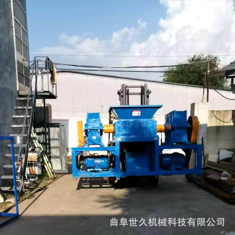 废铁皮破碎机600型小型塑料动物尸体生活垃圾电子金属双轴撕碎机