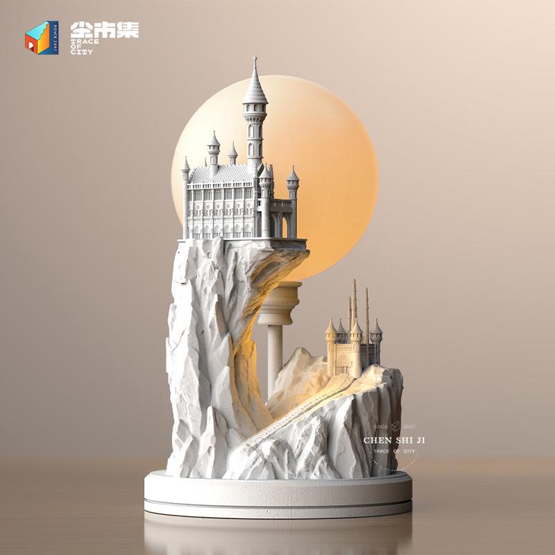 尘市集白月光石膏台灯卧室床头灯氛围香薰小夜灯结婚新婚生日礼物