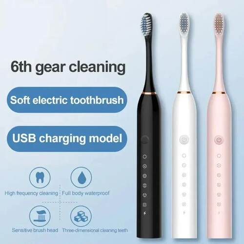 Electric Ultrasonic Toothbrush Six Speed Mode Home Soft Hair