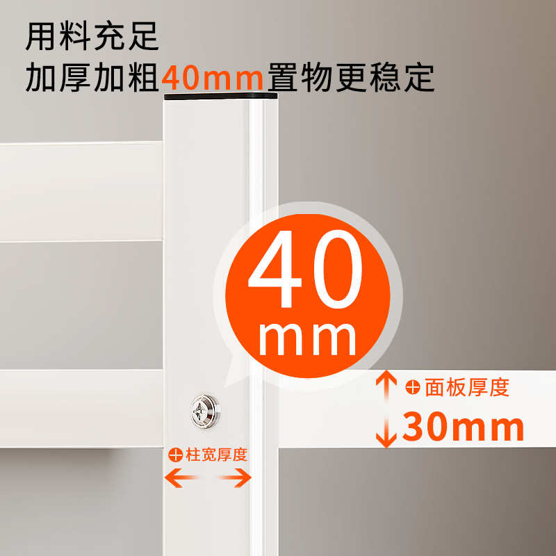 白色厨房微波炉置物架多功能支架多层家用烤箱台面电饭煲收纳架子