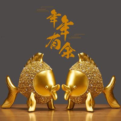 年年有余金鱼摆件乔迁新居礼品高档大气创意轻奢家居饰品玄关酒柜