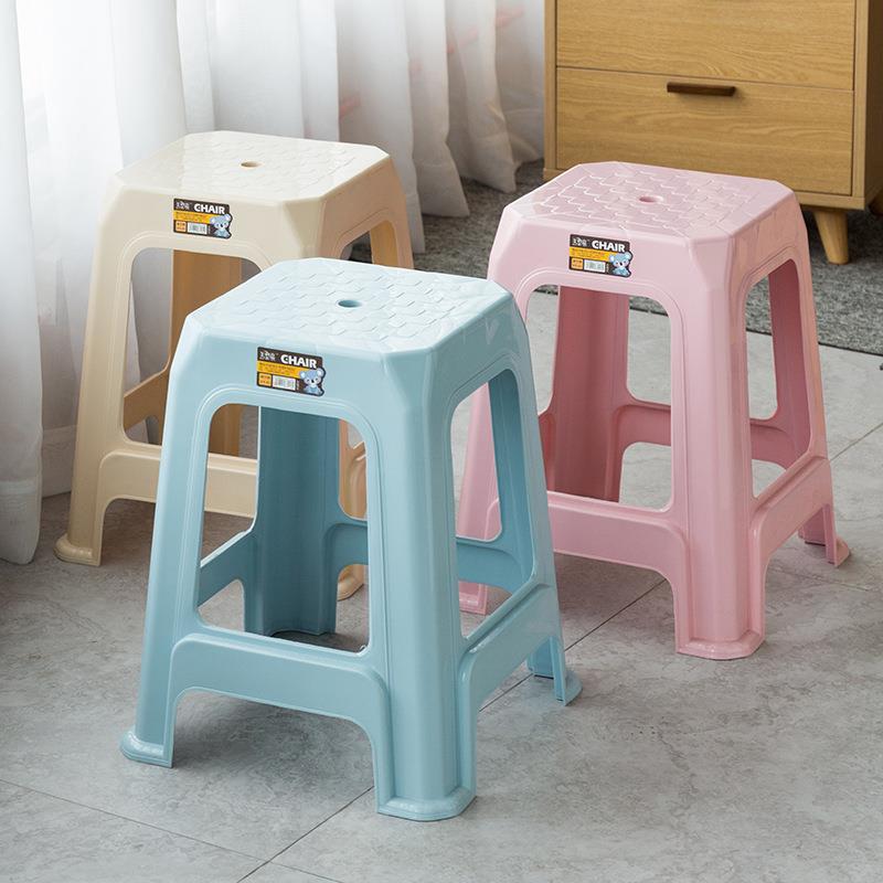 家用加厚塑料凳子北欧高凳成人方凳大排档塑胶凳子椅子防滑凳子
