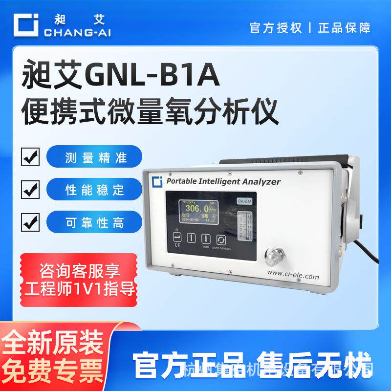 上海昶艾GNL-B1A便携式微量氧气分析仪纯度纯度含量在线检测仪