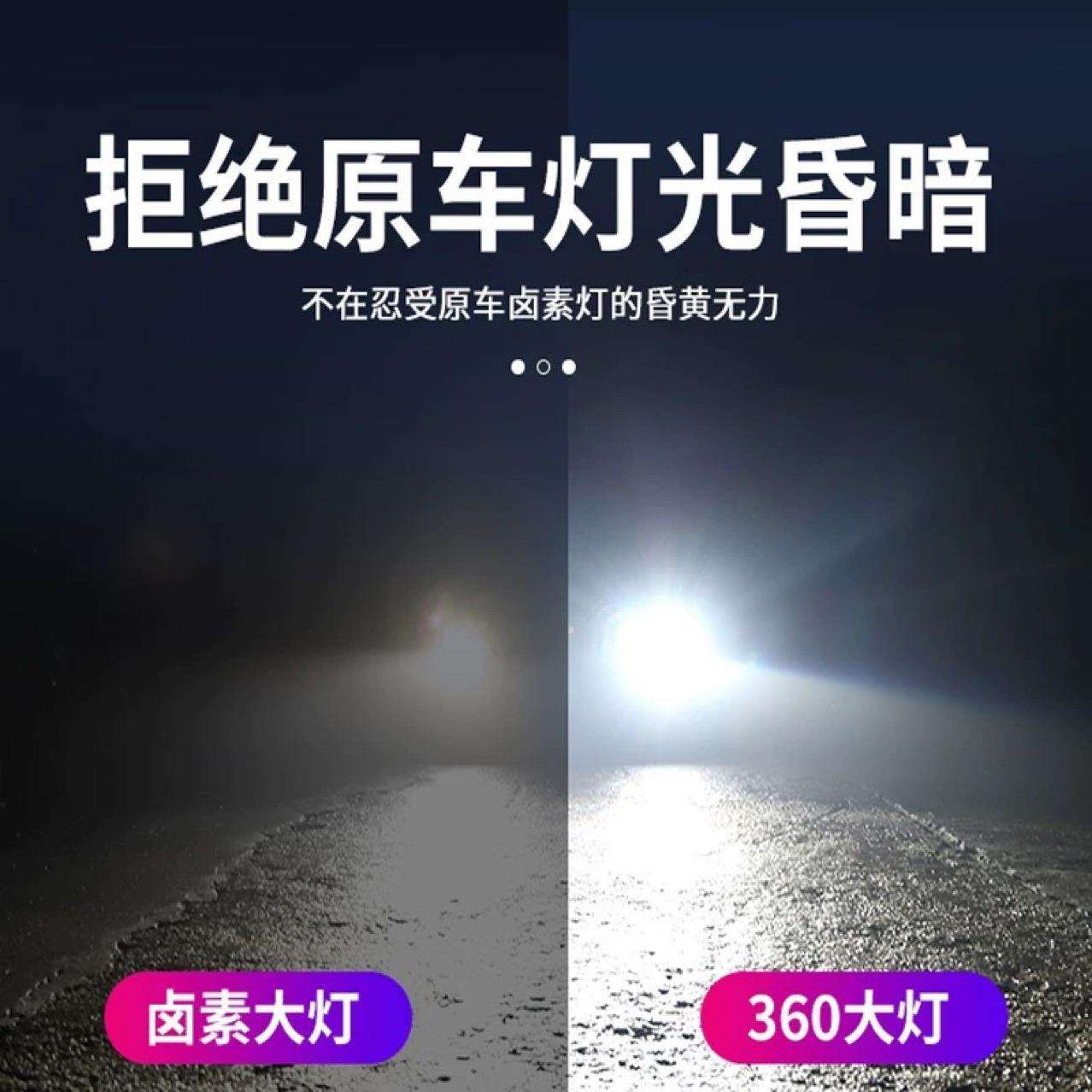 360度八面发光大功率汽车led大灯足功率55W无暗影免调光led车灯