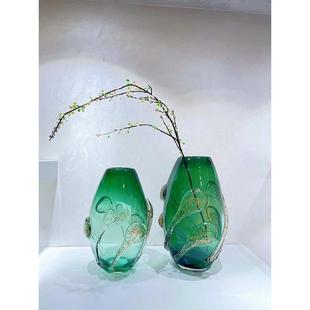 琉璃花瓶摆件客厅插花厚重玻璃轻奢家居装饰品高档电视柜玄关餐桌