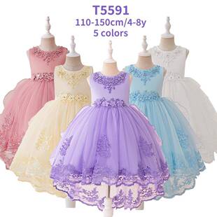girls pink tulle lace dress sleeveless princess dress for