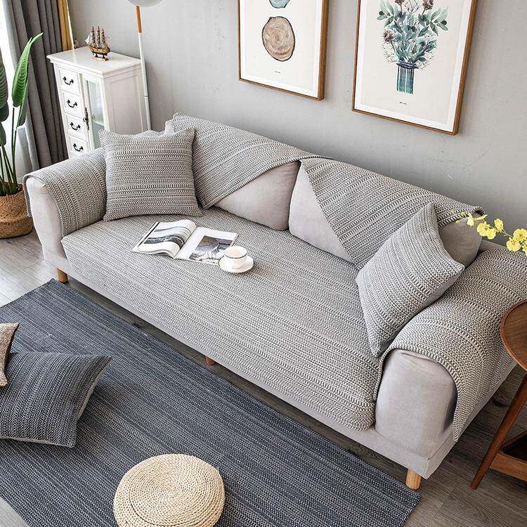 棉麻沙发垫罩四季FS755722发通用防滑加粗布坐垫亚麻沙套盖布靠背