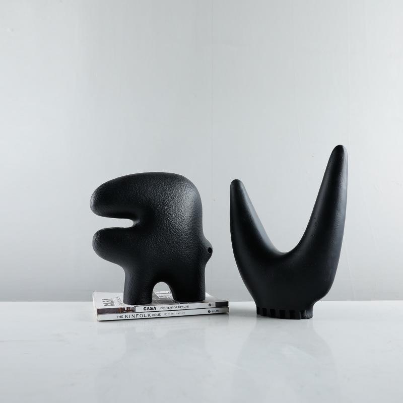 简约现代术抽象字母塑创意摆件家居客艺厅桌面雕样板WEK房软装饰